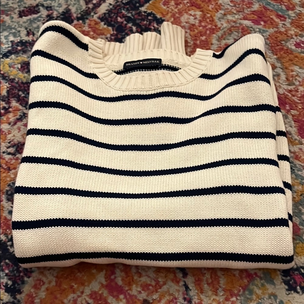 brandy Black and White Striped Sweater
